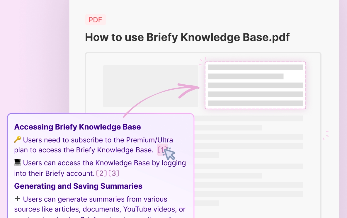 Briefy features